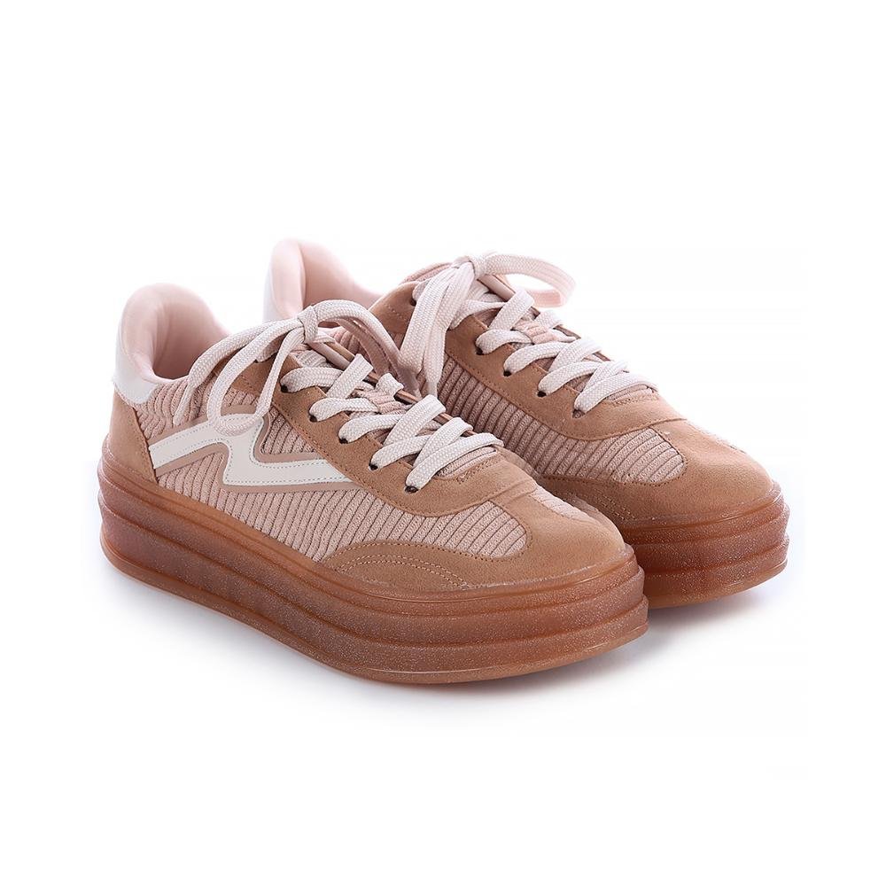 Tênis Plataforma Feminino Jade Bege Bege 3