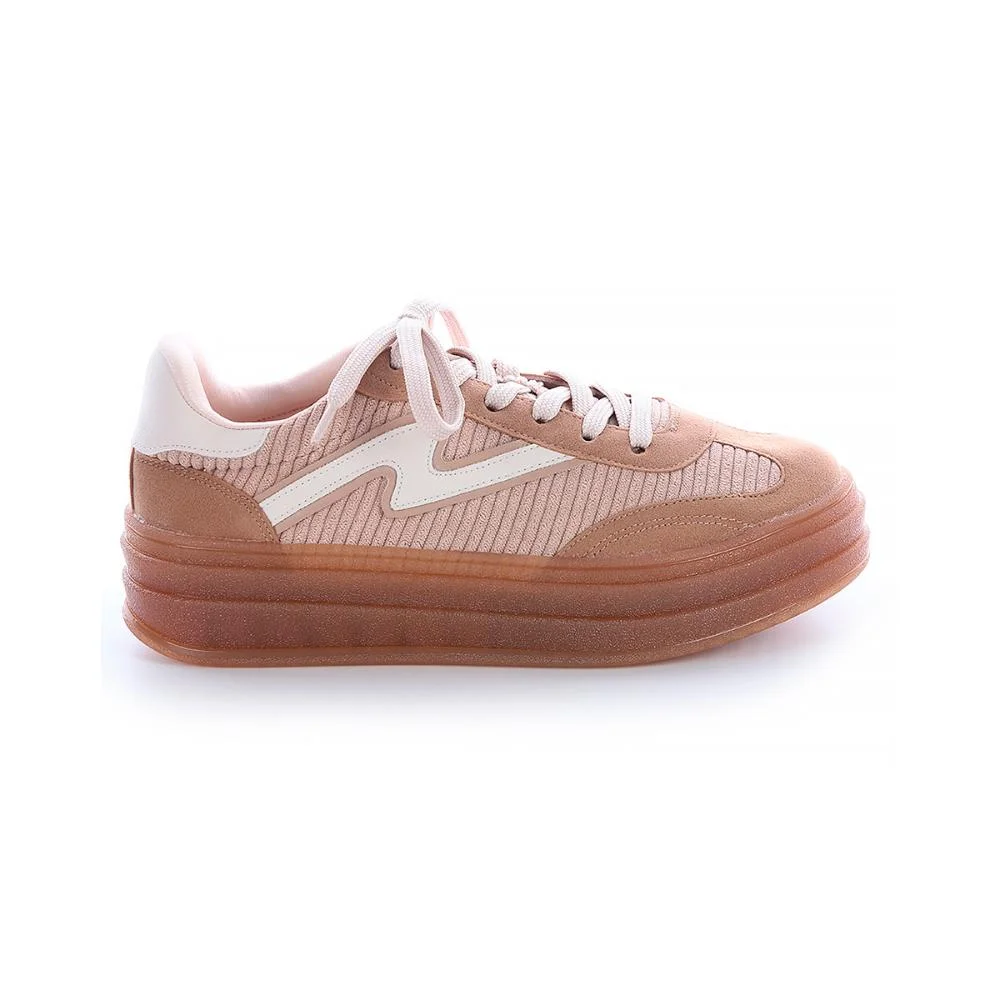 Tênis Plataforma Feminino Jade Bege Bege 1