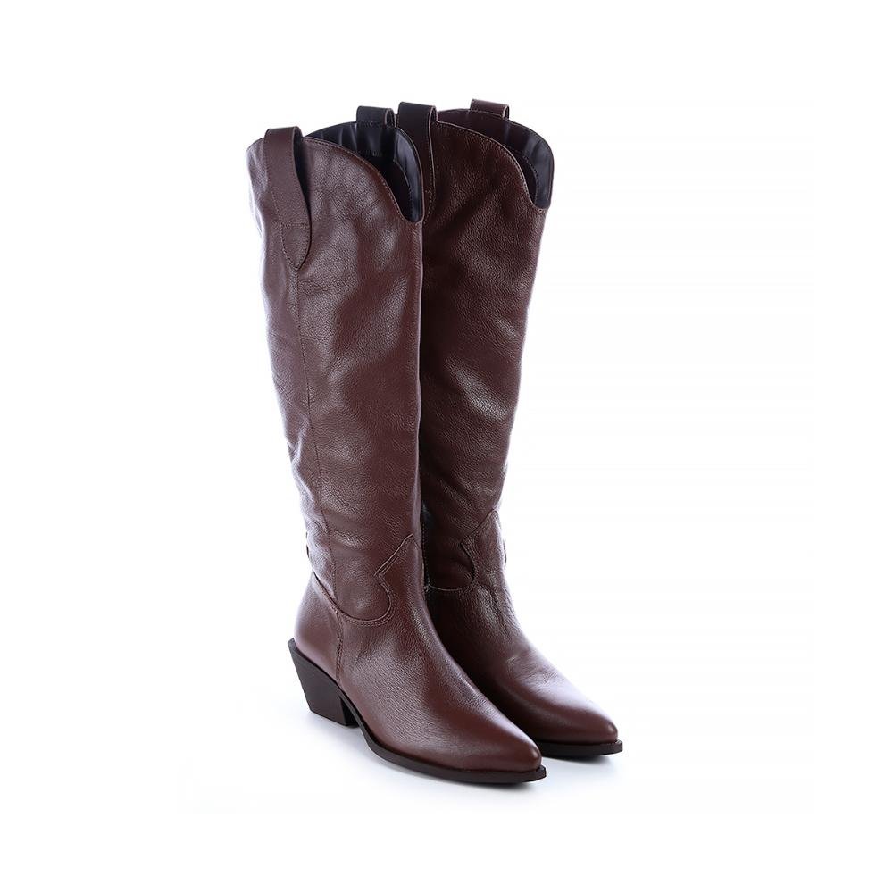 Bota Country Couro Legítimo Giulia Marrom Marrom 3
