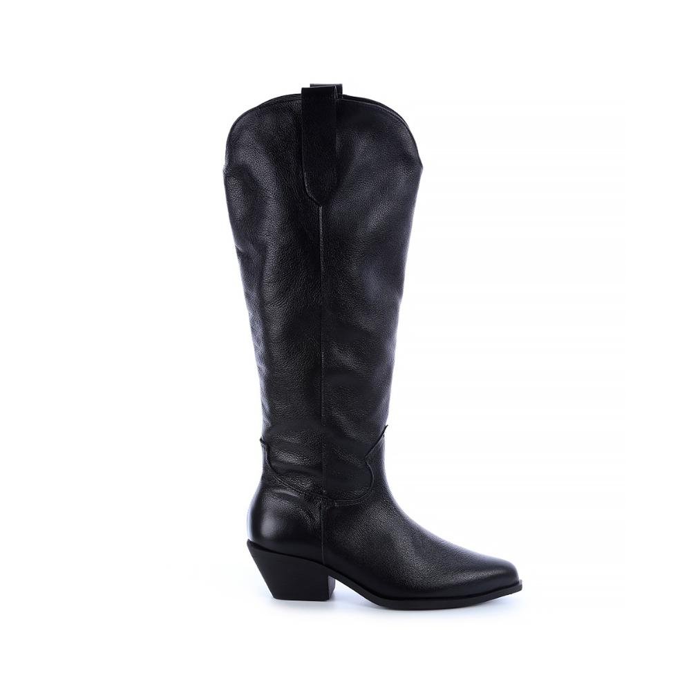 Bota Country Couro Legítimo Giulia Preto Preto 6