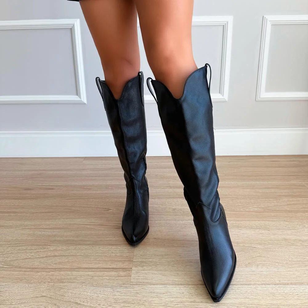 Bota Country Couro Legítimo Giulia Preto Preto 3