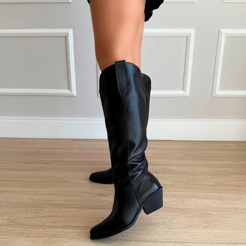 Bota Country Couro Legítimo Giulia Preto Preto 5