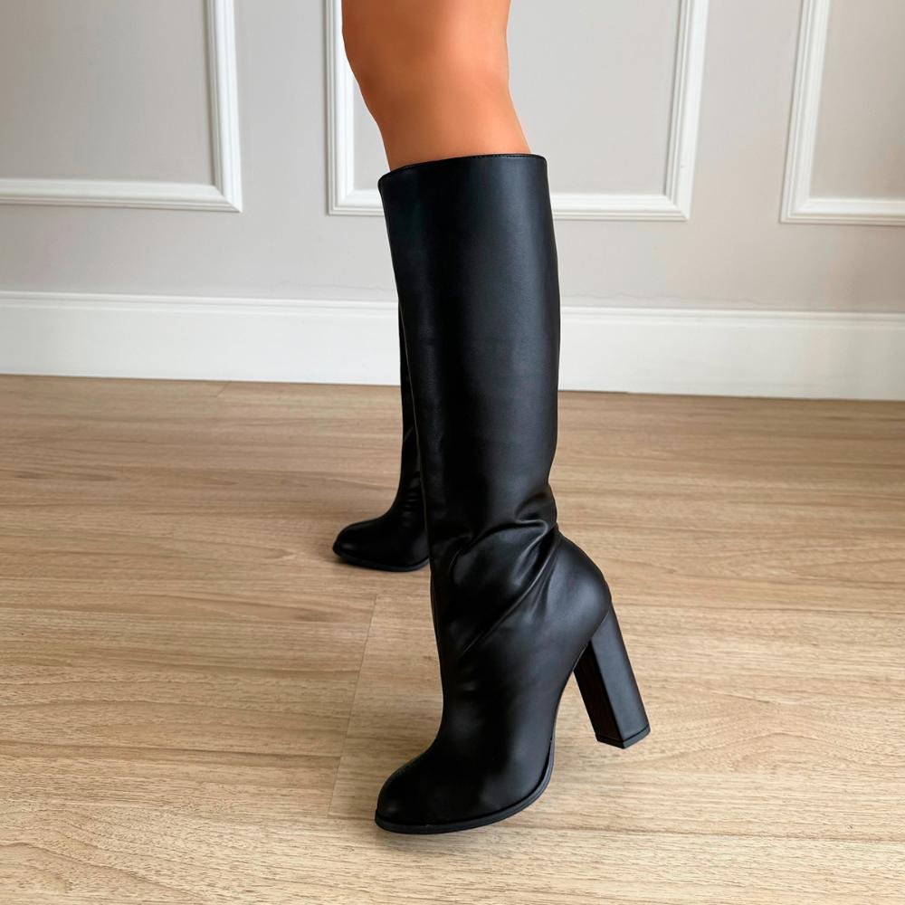 Bota Salto Bloco Jully Preto Preto 8