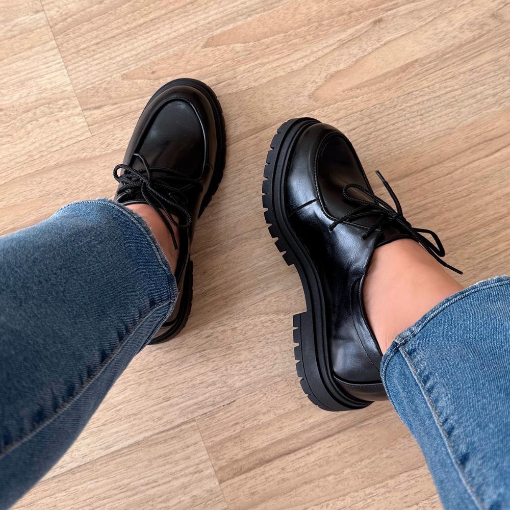 Mocassim Feminino Tratorado Julieta Preto Preto 2