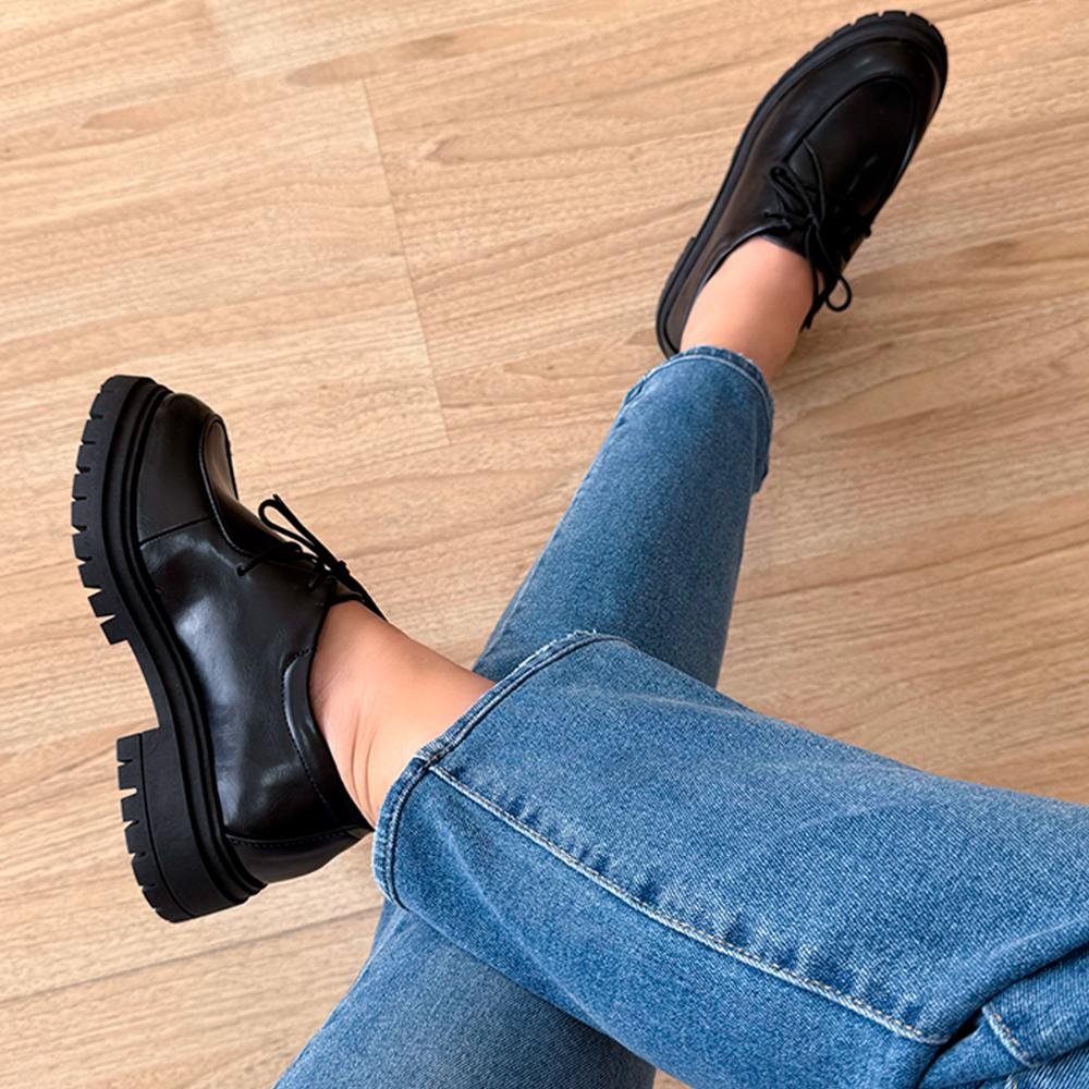 Mocassim Feminino Tratorado Julieta Preto Preto 7