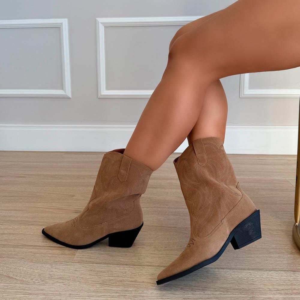 Bota Country Alanis Camurça Bege 4