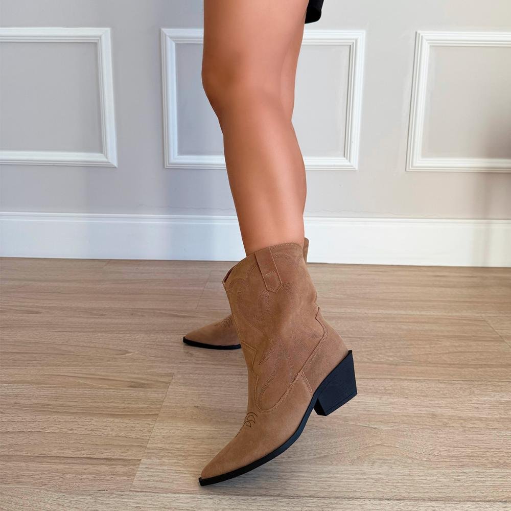 Bota Country Alanis Camurça Bege Bege 7