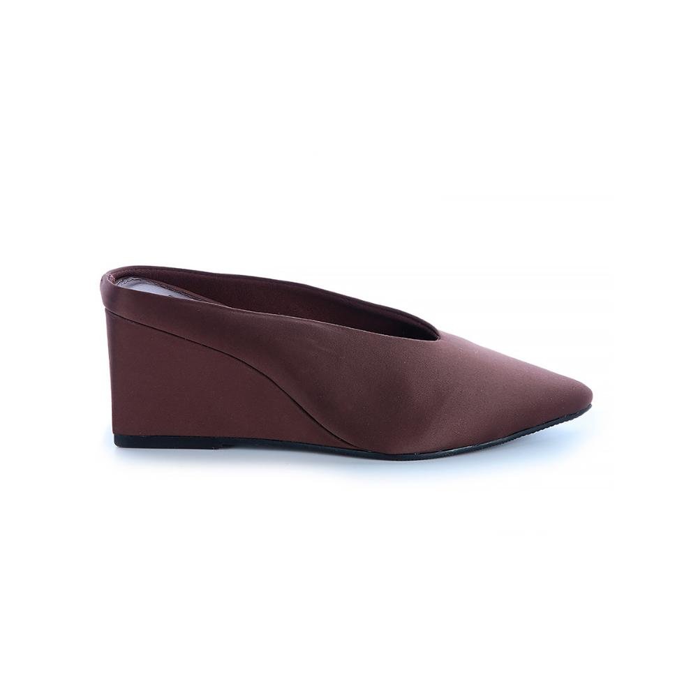 Mule Salto Ludy Cetim Marrom Marrom 1