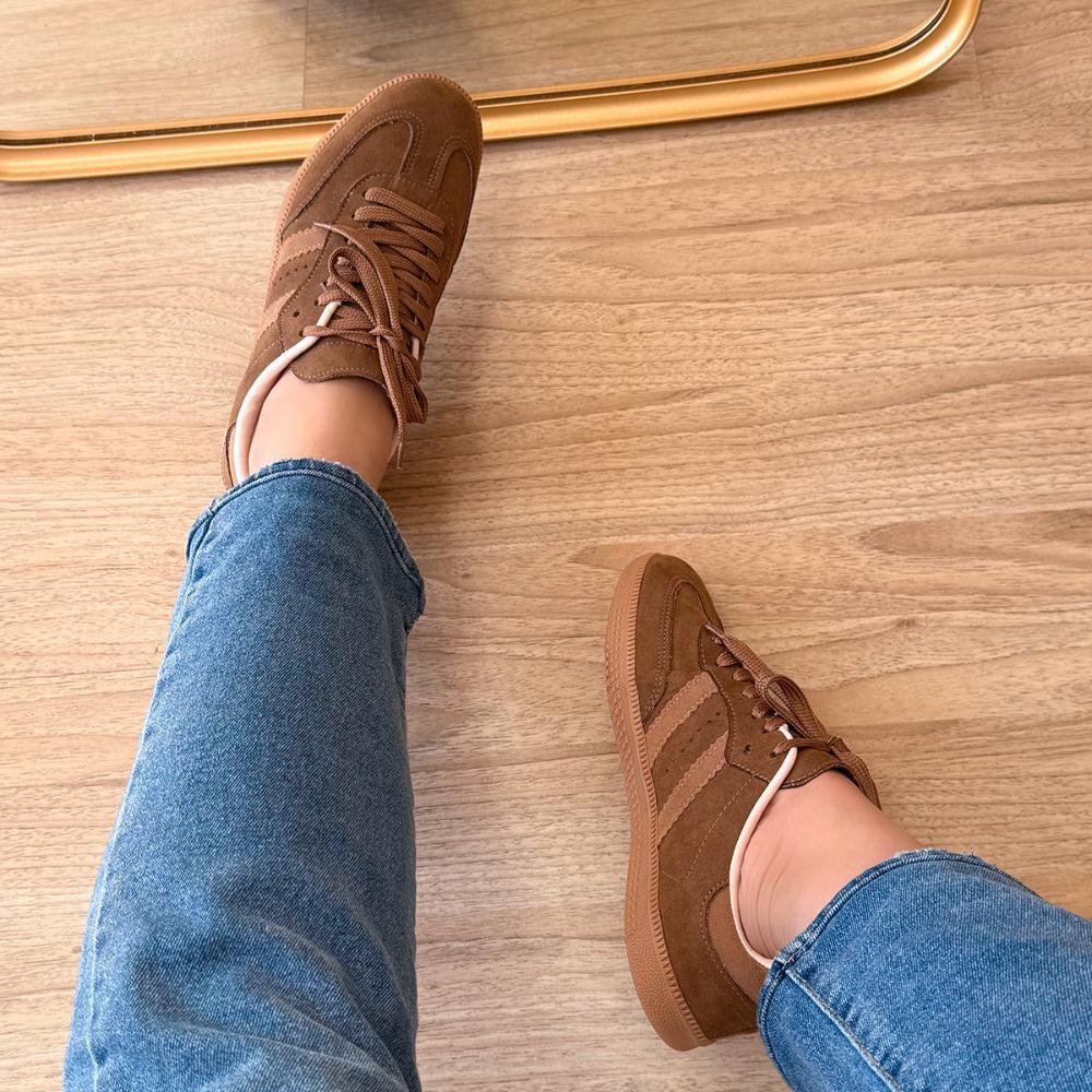 Tênis Flatform Manu Camurça Marrom Marrom 7