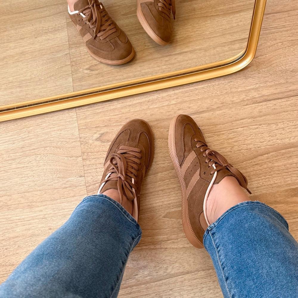 Tênis Flatform Manu Camurça Marrom Marrom 8