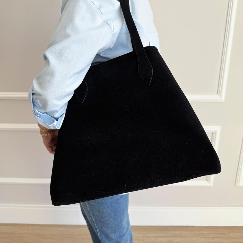Bolsa Grande 2 em 1 Francy Camurça Preto Preto 2