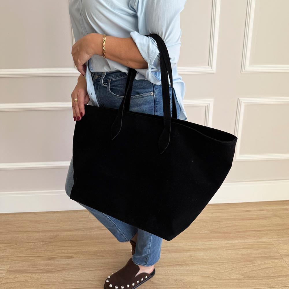 Bolsa Grande 2 em 1 Francy Camurça Preto Preto 6
