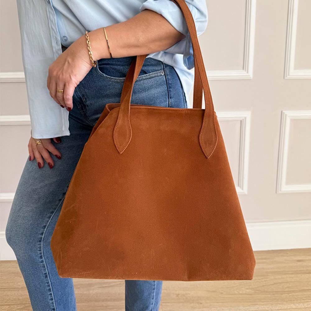 Bolsa Grande 2 em 1 Francy Camurça Caramelo Caramelo 6