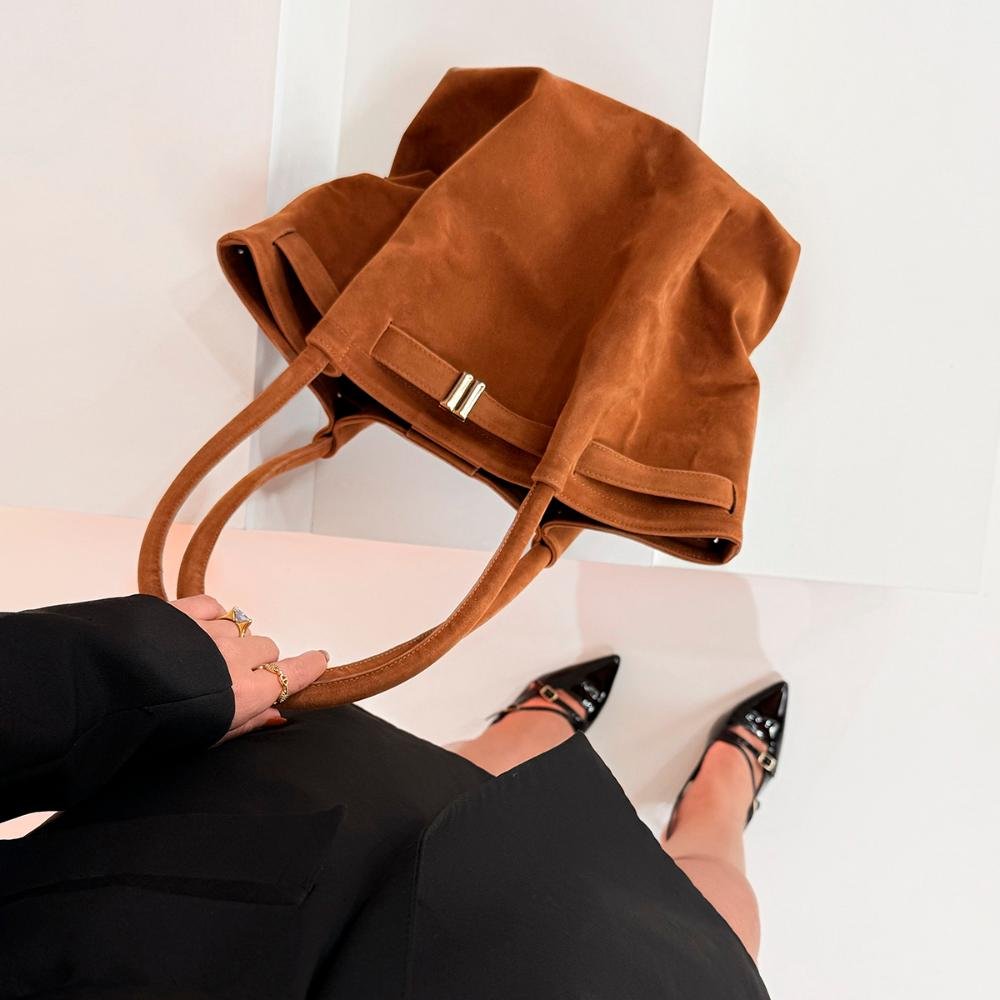 Bolsa Média 2 em 1 Nikky Camurça Caramelo Caramelo 6