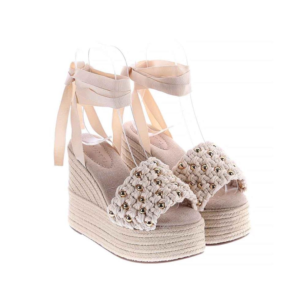 Helena - Sandália Plataforma Trançada com Amarração Off White Off White 3