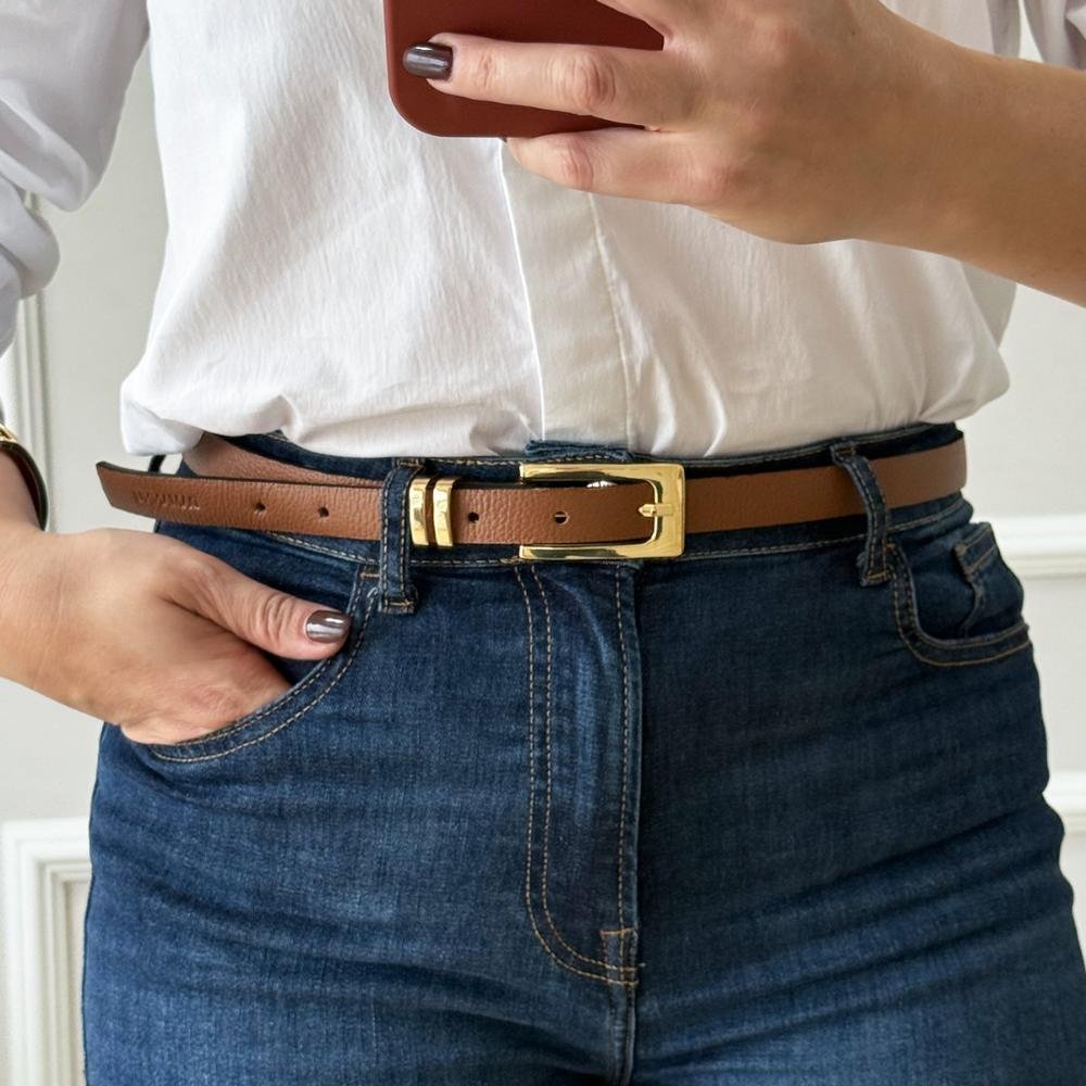 Anne - Cinto Femino Couro Legítimo Caramelo Caramelo 3