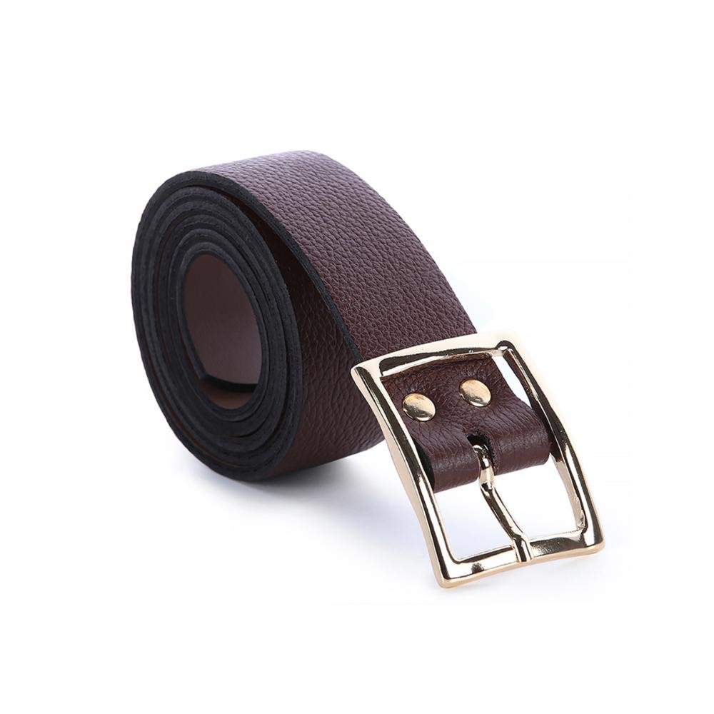 Nelly - Cinto Femino Couro Legítimo Marrom Fivela Dourada 4