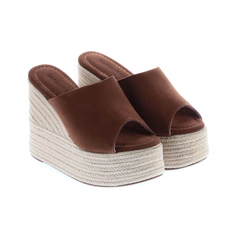 Luna - Tamanco Plataforma Corda Marrom Marrom 3