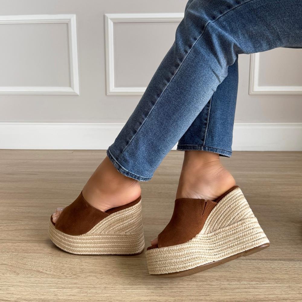 Luna - Tamanco Plataforma Corda Marrom Marrom 5