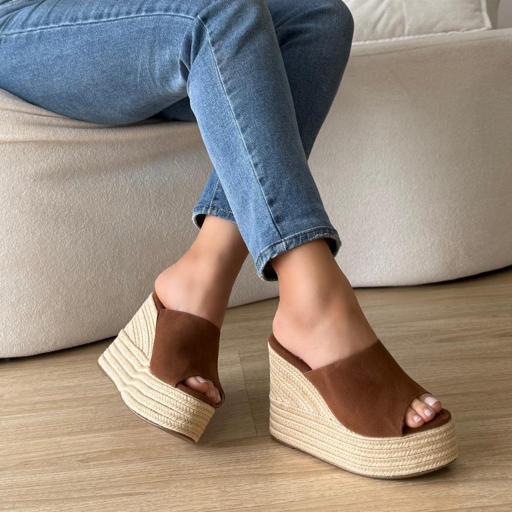 Luna - Tamanco Plataforma Corda Marrom Marrom 6