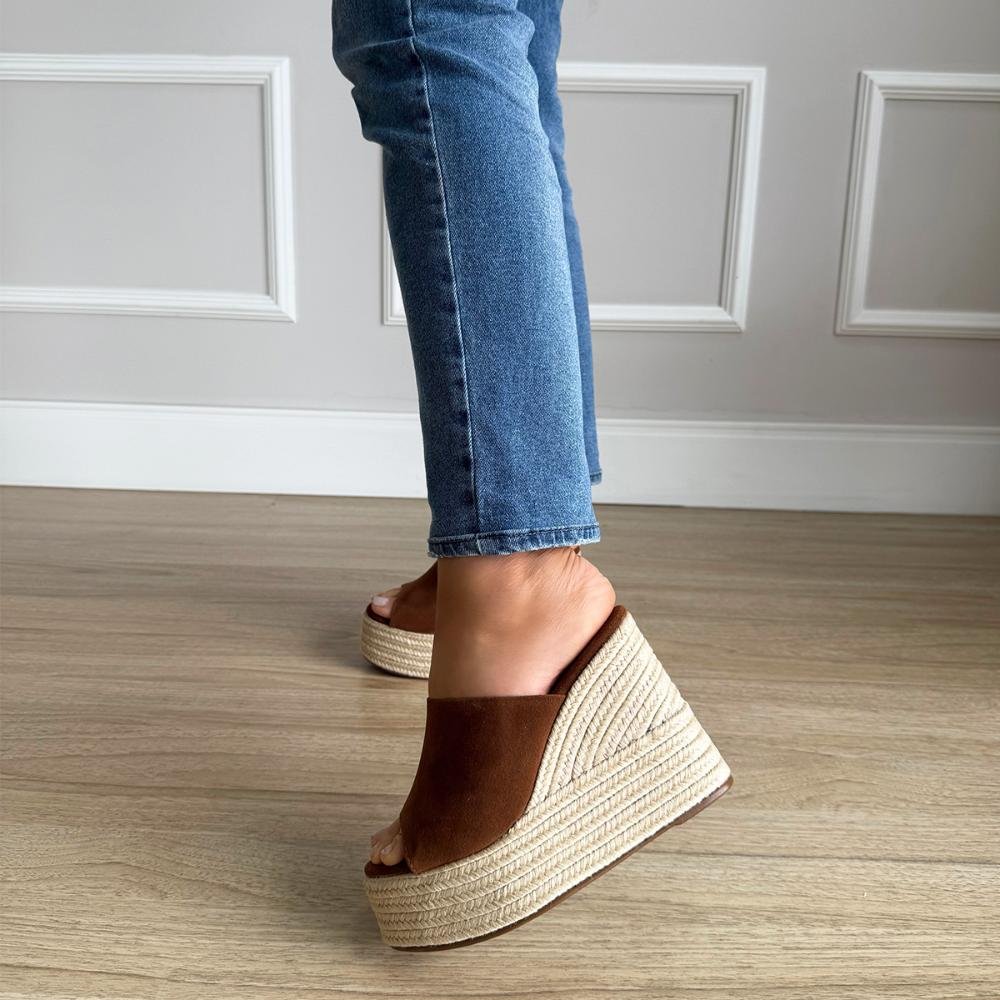 Luna - Tamanco Plataforma Corda Marrom Marrom 7