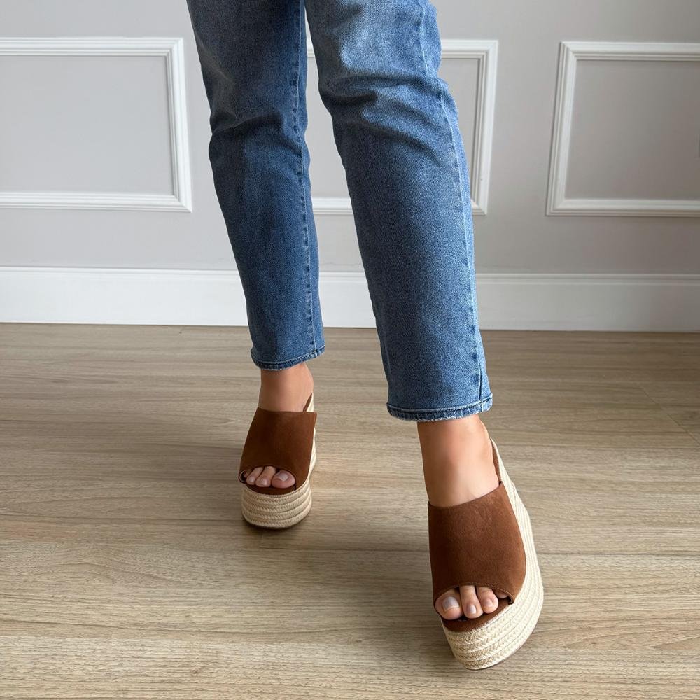 Luna - Tamanco Plataforma Corda Marrom Marrom 8