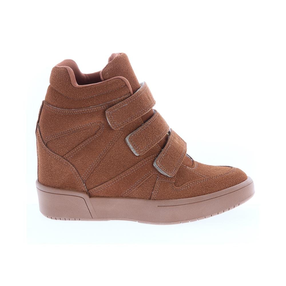 Mabi - Tênis Sneaker Caramelo com Salto Anabela Embutido