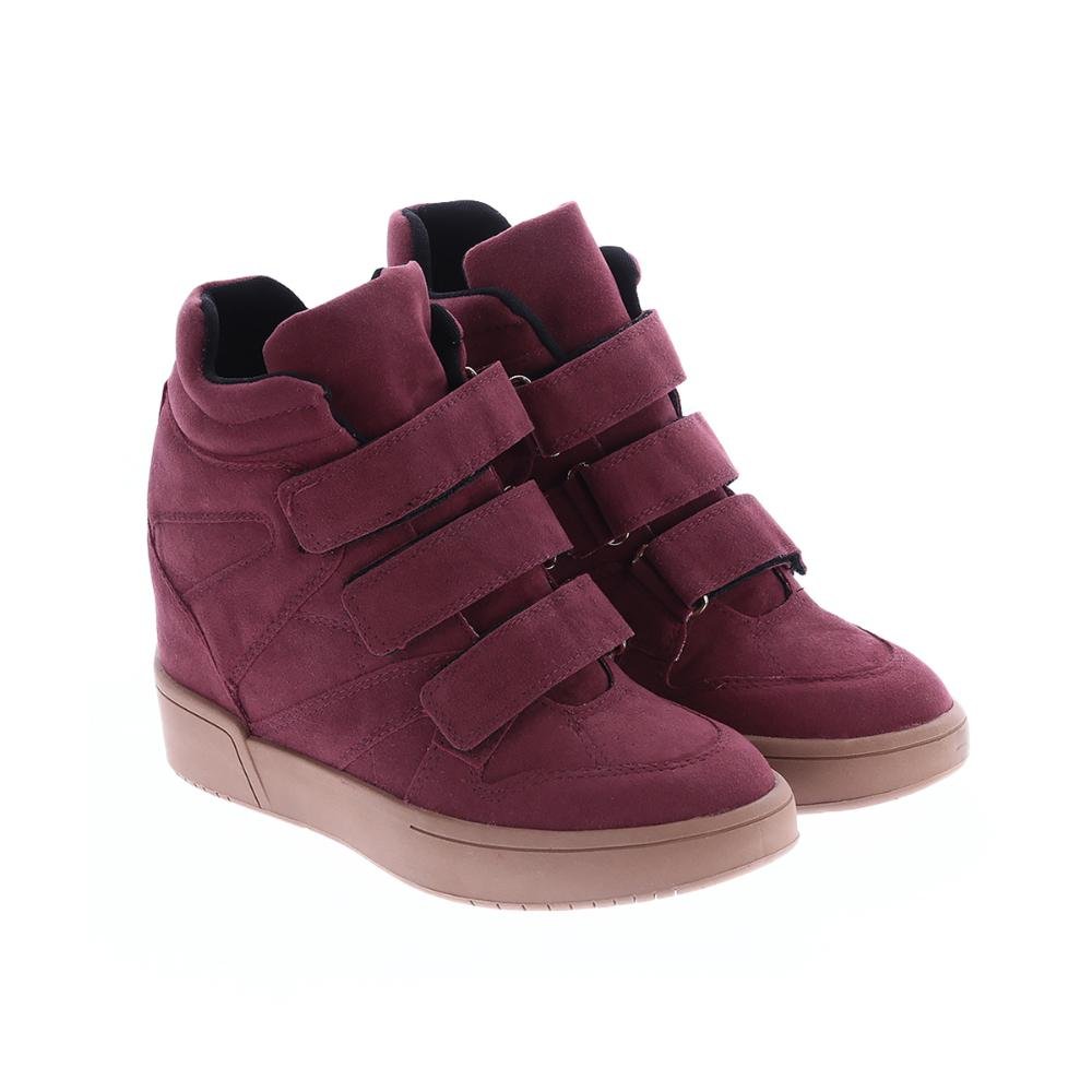 Mabi - Tênis Sneaker Marsala com Salto Anabela Embutido Marsala 3