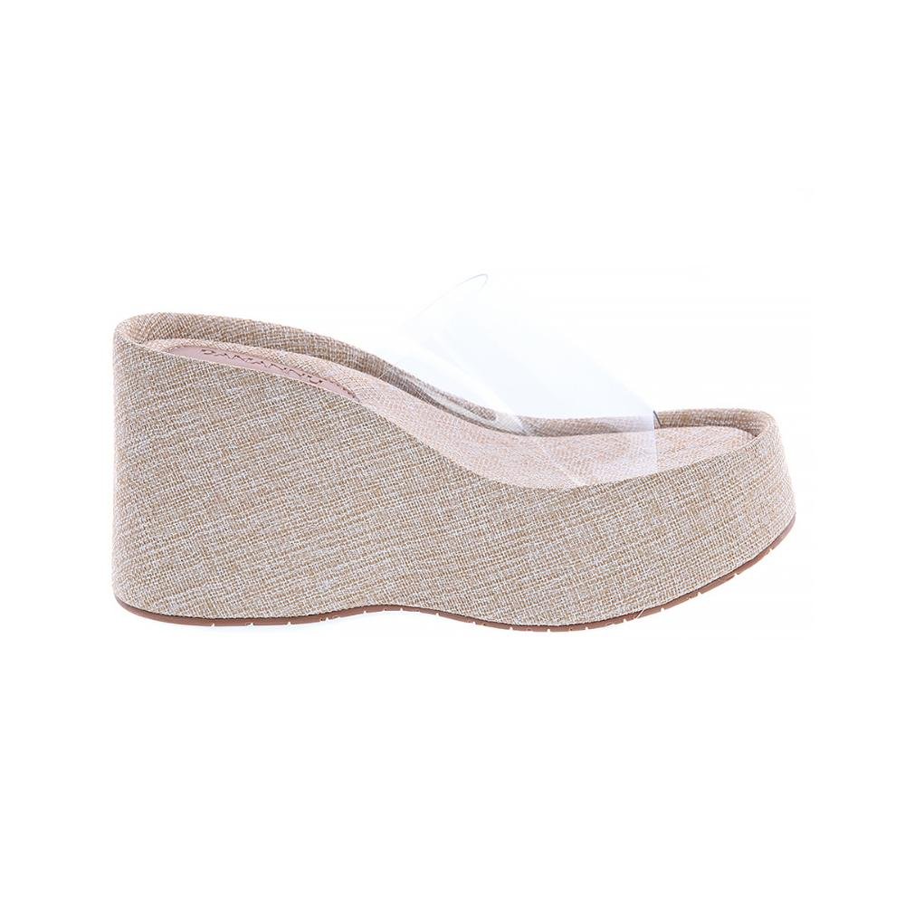 Sarah - Tamanco Plataforma Vinil Transparente