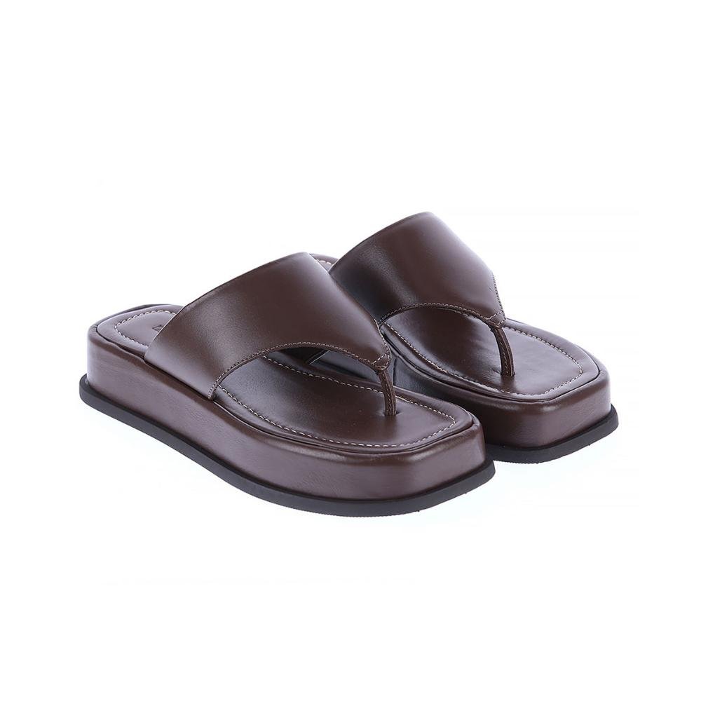 Tay - Flat Plataforma Couro Legítimo Marrom Marrom 3