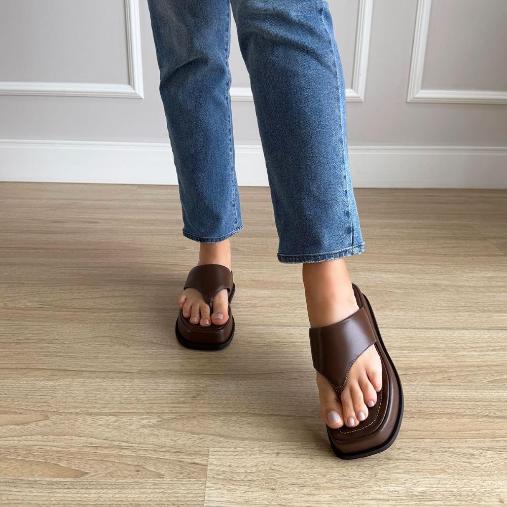 Tay - Flat Plataforma Couro Legítimo Marrom Marrom 6