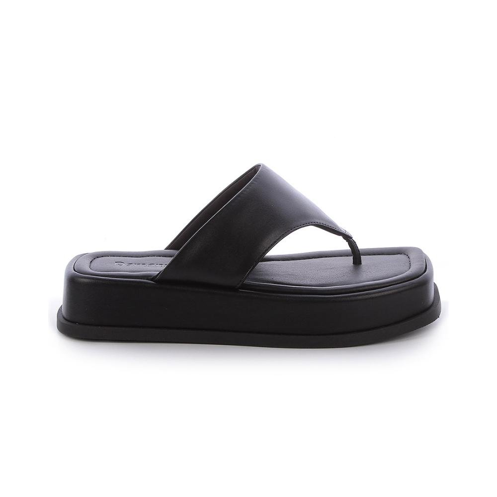 Tay - Flat Plataforma Couro Legítimo Preto