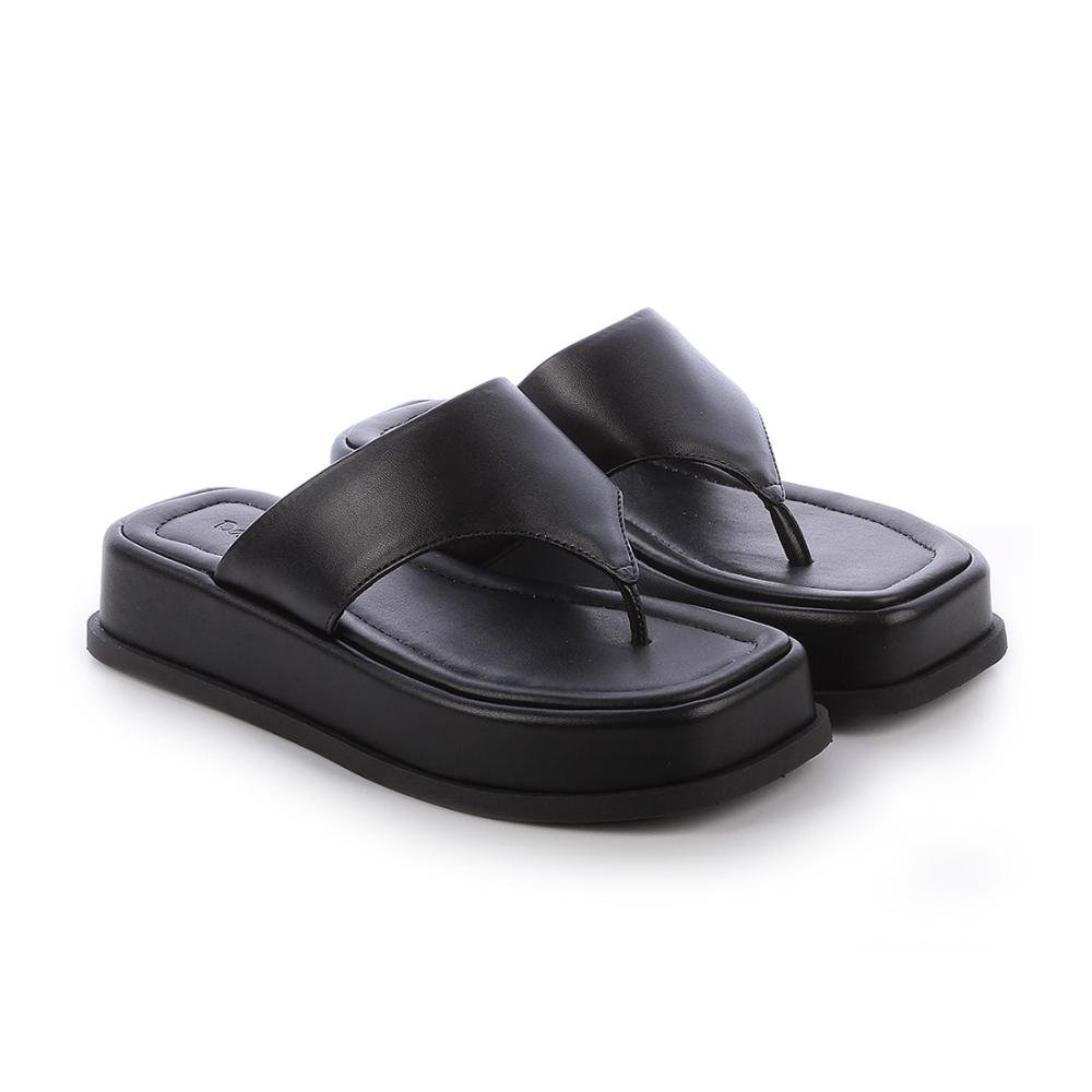 Tay - Flat Plataforma Couro Legítimo Preto Preto 4