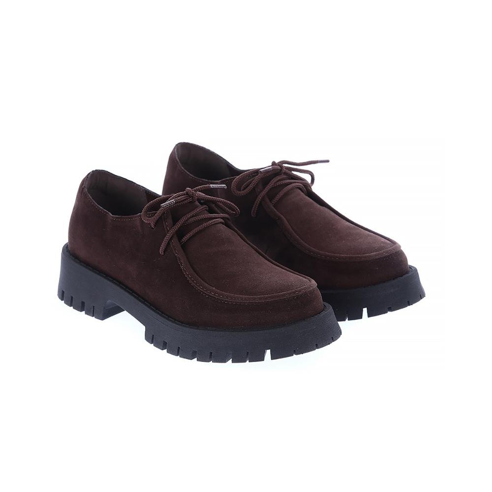 Emma - Oxford Feminino Tratorado Camurça Marrom Marrom 3