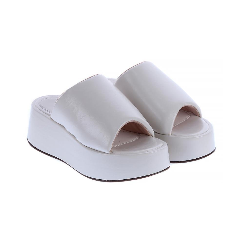 Tifany - Tamanco Plataforma Minimalista Off White Off White 3