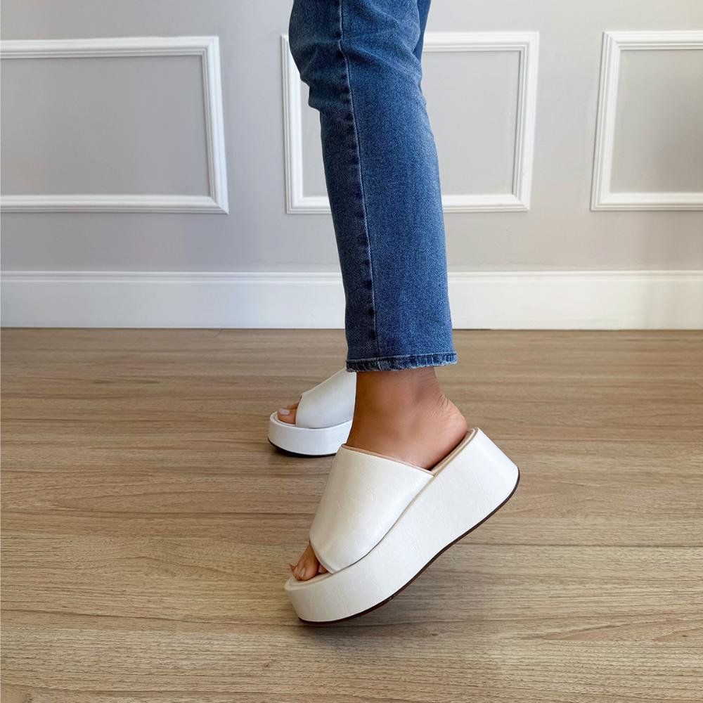 Tifany - Tamanco Plataforma Minimalista Off White Off White 7