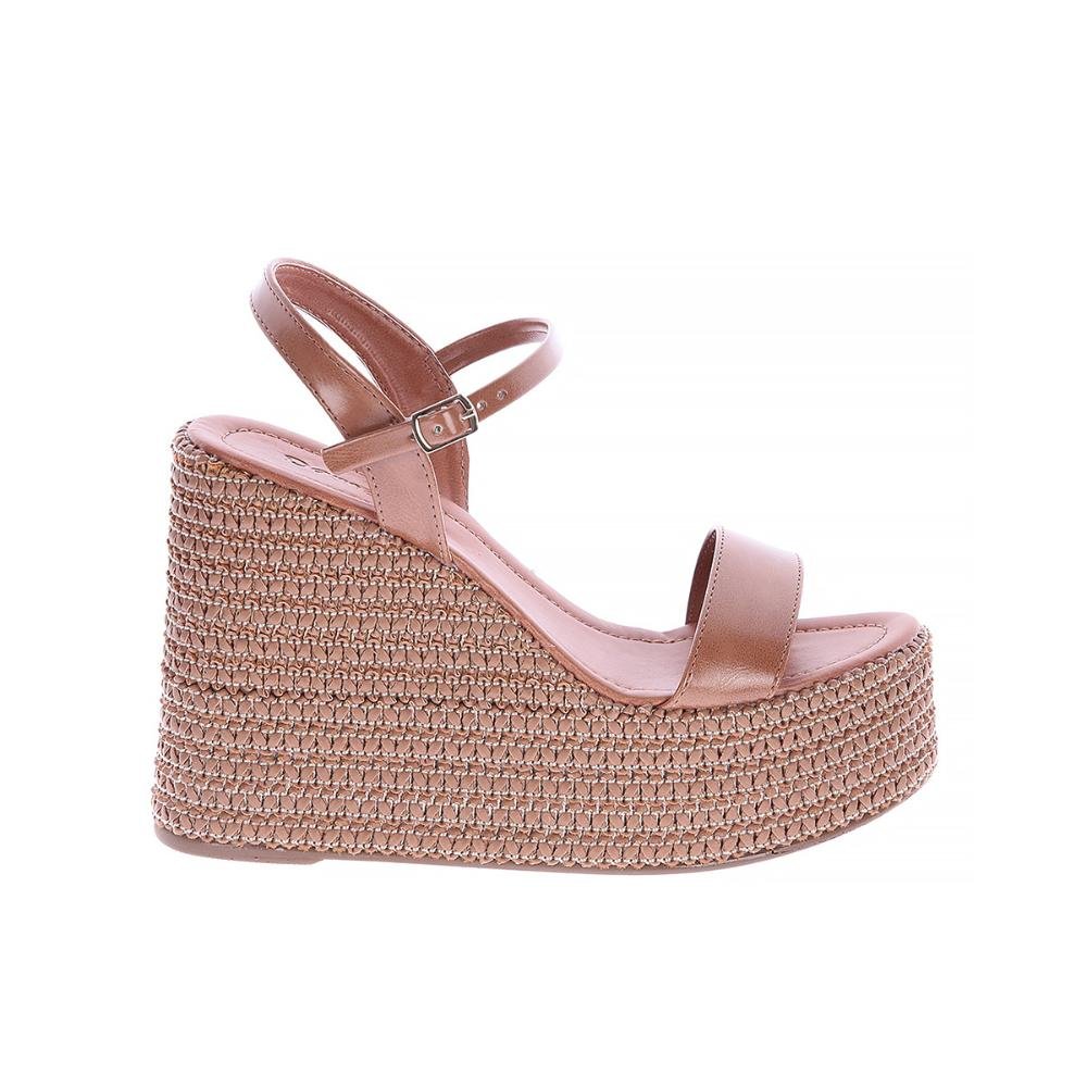 Juliana - Sandália Plataforma Trançada Marrom