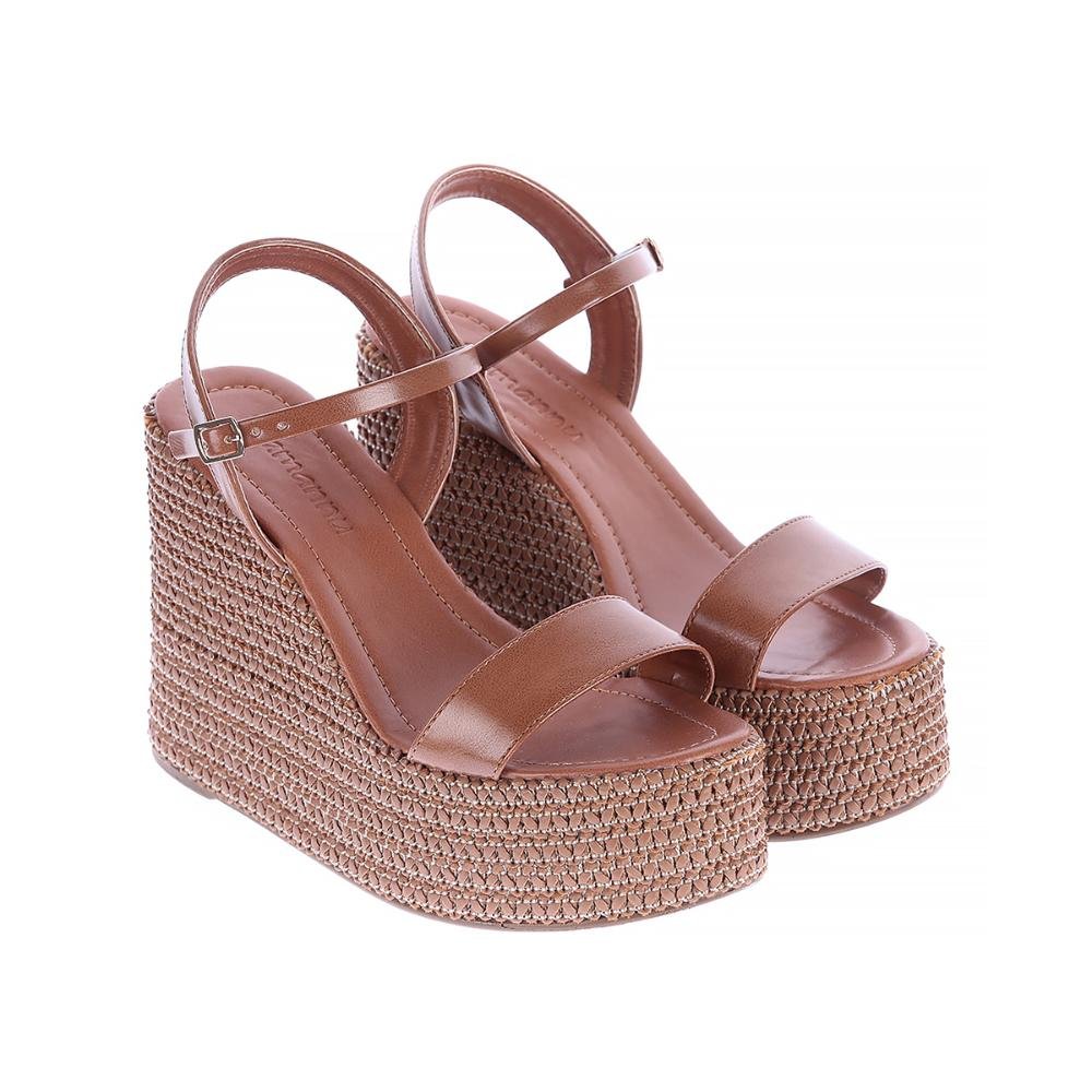 Juliana - Sandália Plataforma Trançada Marrom Marrom 3