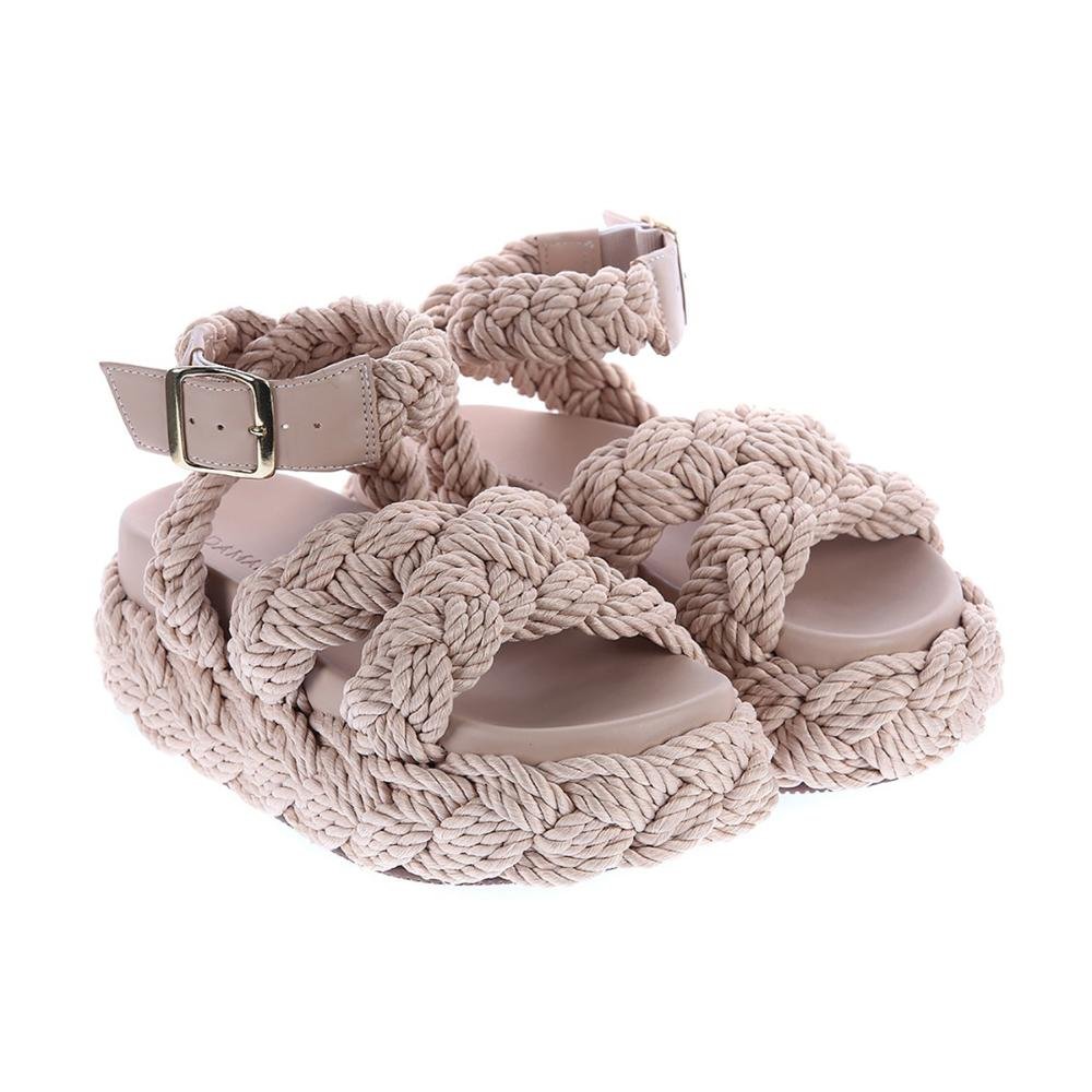 Faby - Sandália Plataforma Trançada em Corda Natural Bege 3