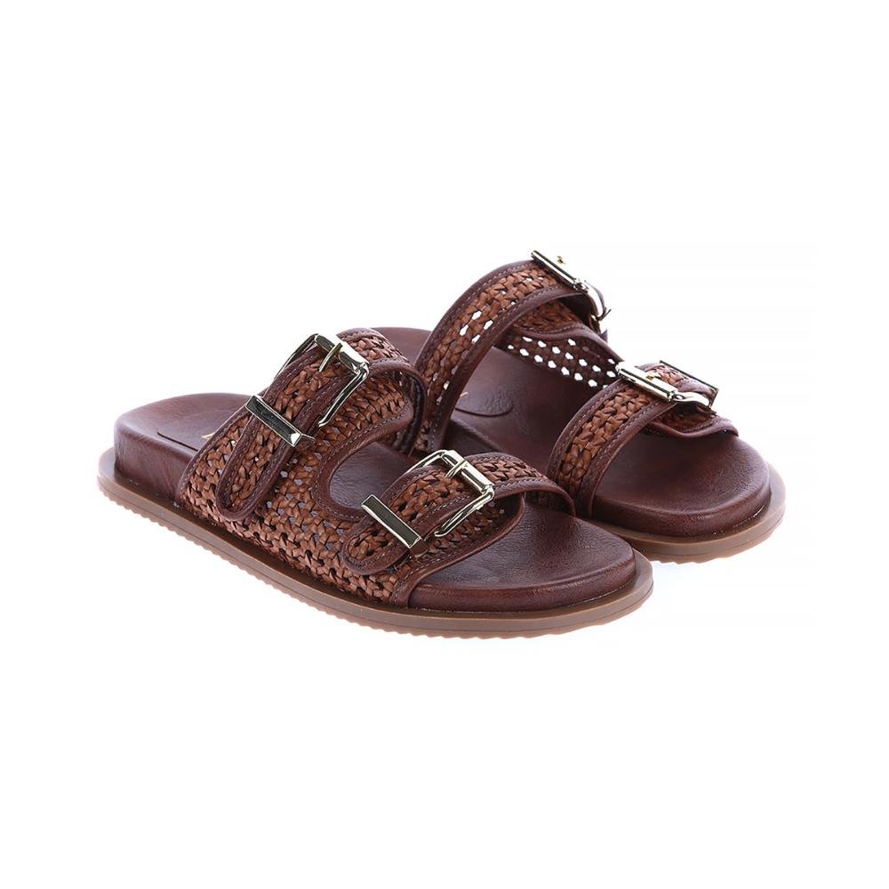 Layla - Papete Tramada Caramelo Fivelas Douradas Caramelo 3