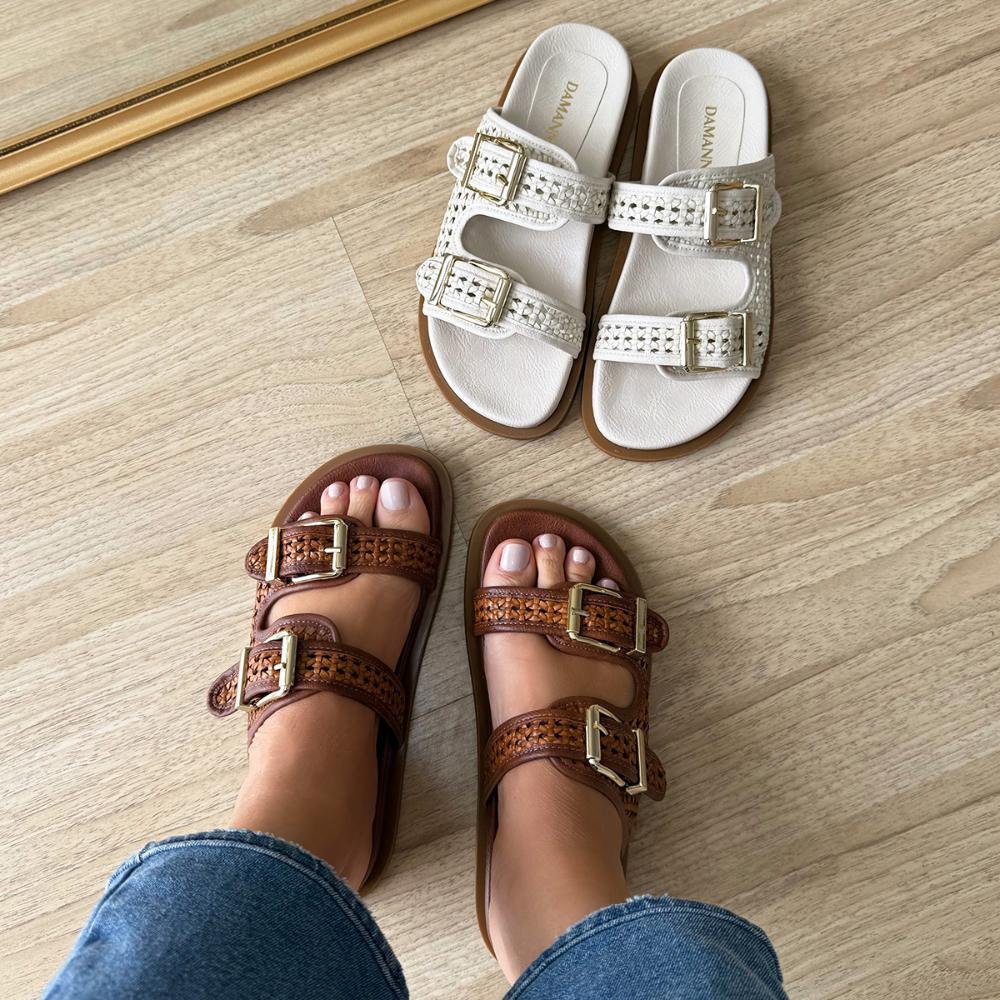 Layla - Papete Tramada Caramelo Fivelas Douradas Caramelo 4