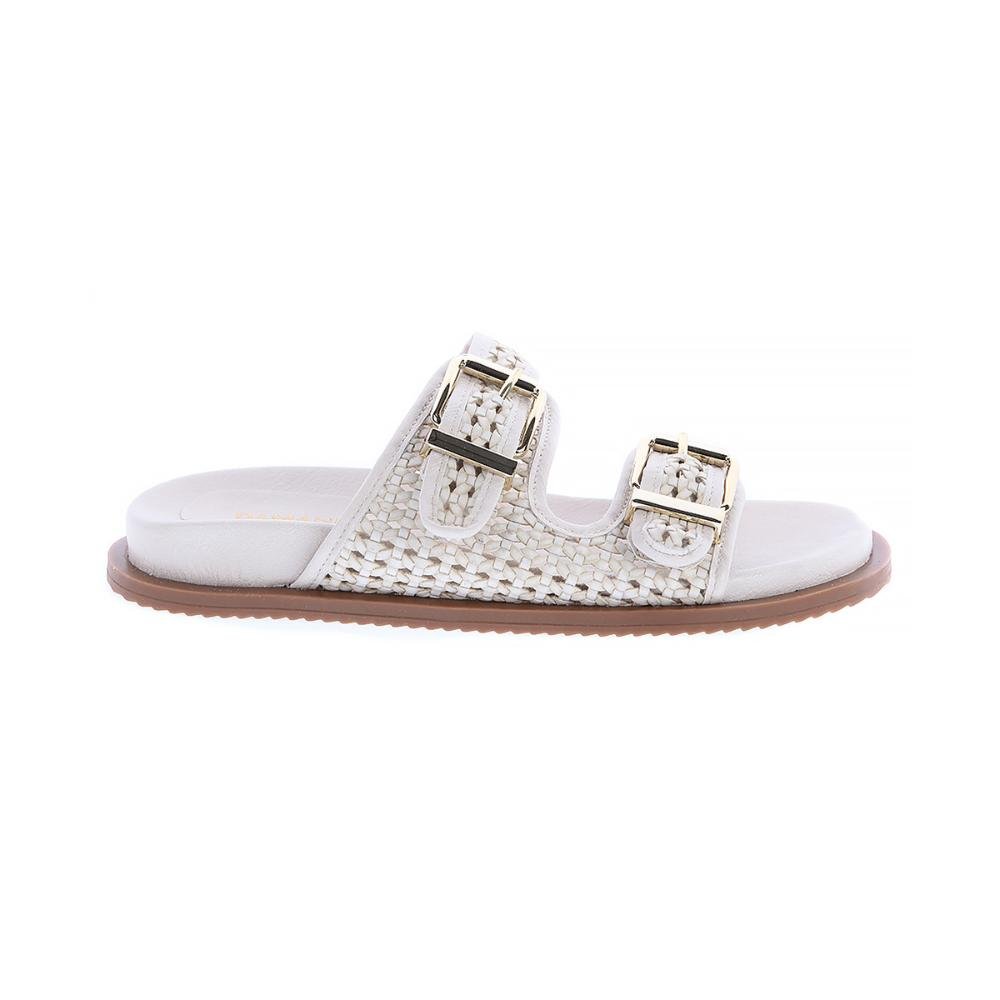 Layla - Papete Tramada Off White Fivelas Douradas