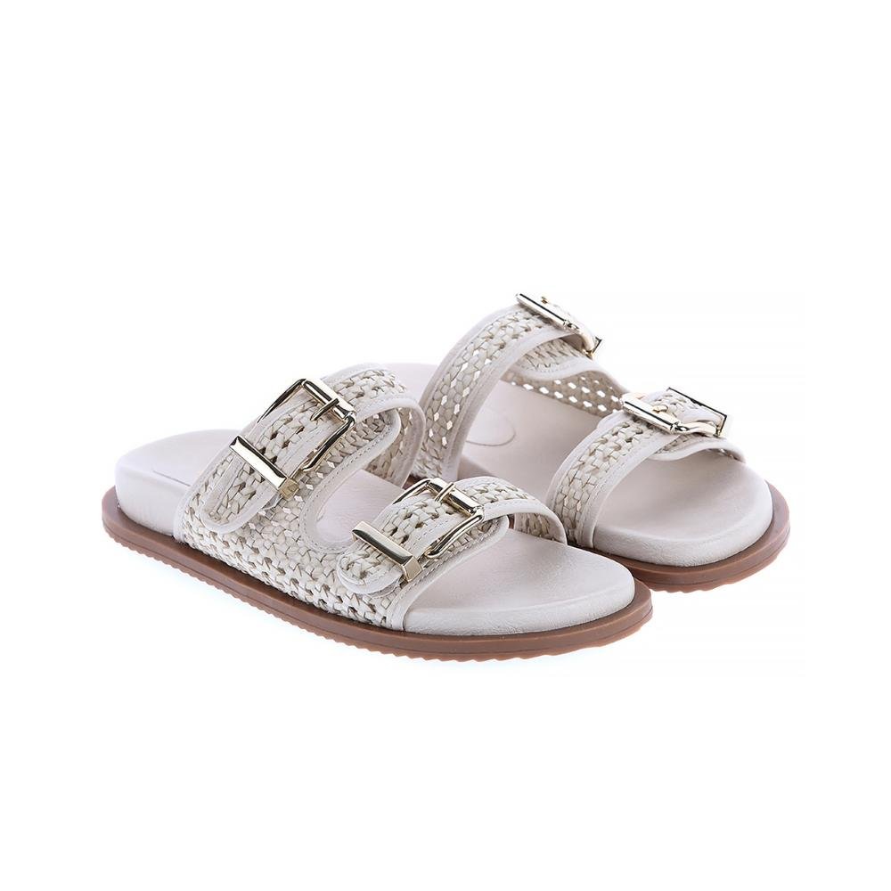 Layla - Papete Tramada Off White Fivelas Douradas Branco 3