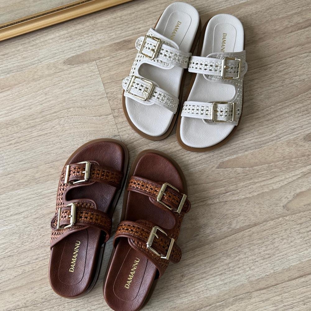 Layla - Papete Tramada Off White Fivelas Douradas Branco 6