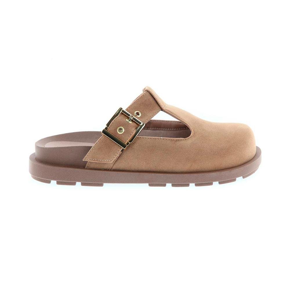 Jamile - Clog Feminino Tratorado Anatômico Camurça Bege
