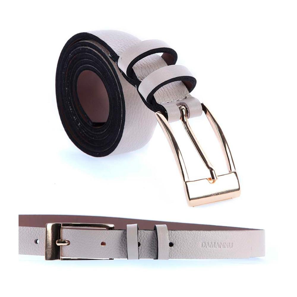 Luana - Cinto Femino Couro Legítimo Off White