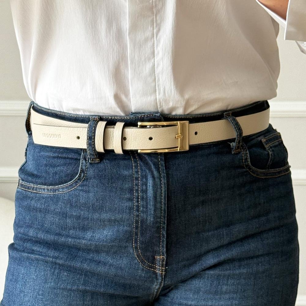 Luana - Cinto Femino Couro Legítimo Off White Branco 2