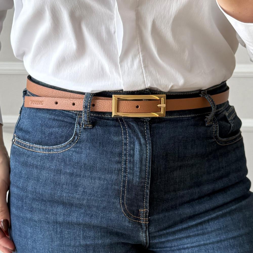 Ludmila - Cinto Femino Couro Legítimo Caramelo Caramelo 2