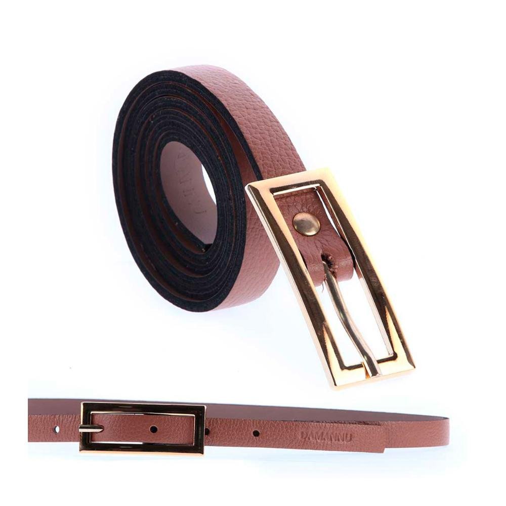 Ludmila - Cinto Femino Couro Legítimo Caramelo