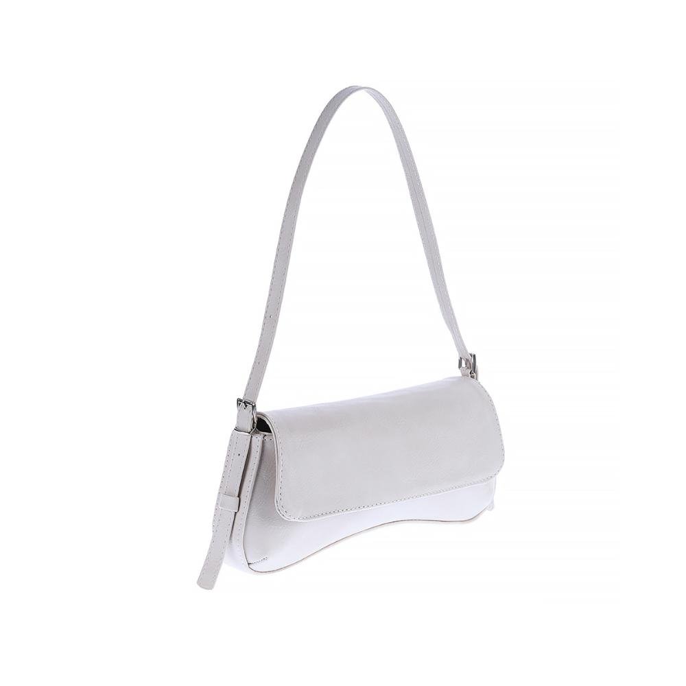 Megan - Bolsa Baguete Minimalista Off White Branco 2